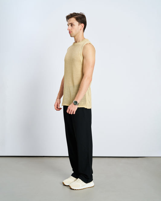 Basic Örgü Atlet - Naturel