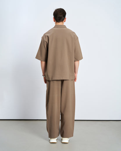 Oversize Çift Cepli Gömlek Pantolon Takım - Haki