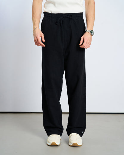 Baggy Keten Pantolon - Siyah
