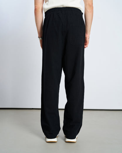 Baggy Keten Pantolon - Siyah