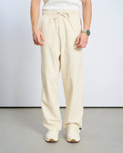 Baggy Keten Pantolon - Naturel