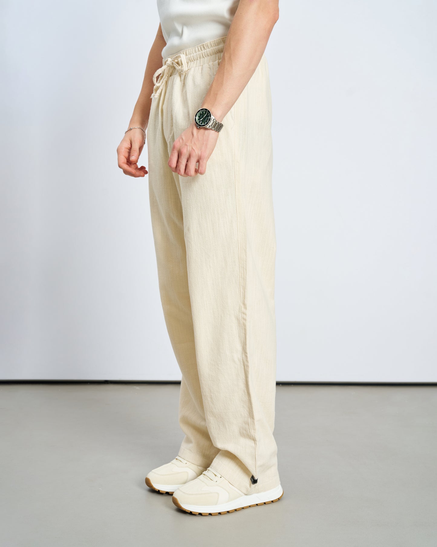 Baggy Keten Pantolon - Naturel