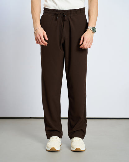 Bol Kesim Basic Pantolon - Kahve