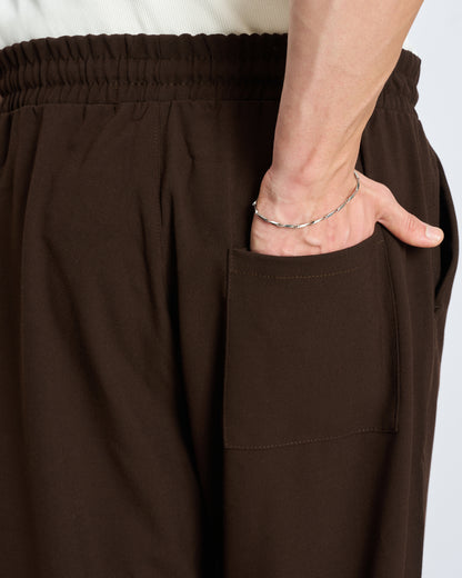Bol Kesim Basic Pantolon - Kahve
