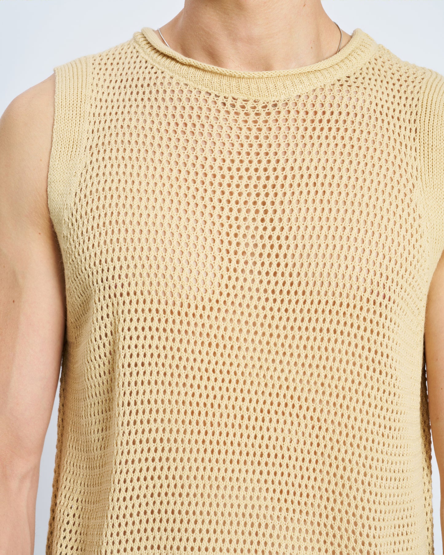 Basic Örgü Atlet - Naturel