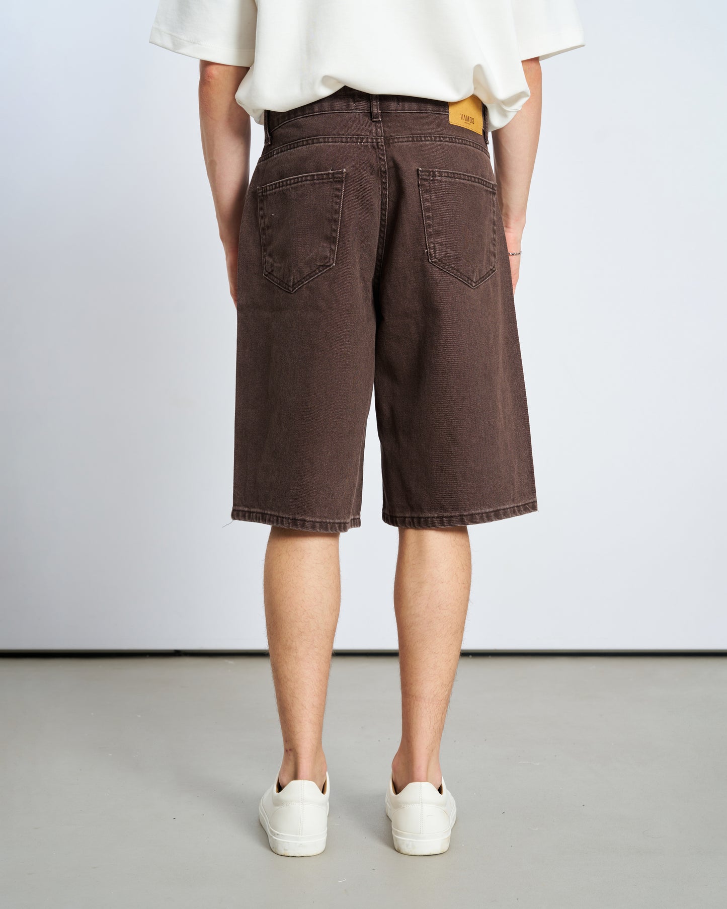 Oversize Bermuda Denim Şort - Kahve