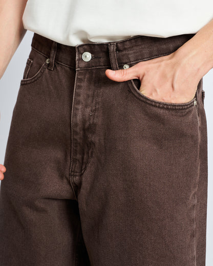 Oversize Bermuda Denim Şort - Kahve